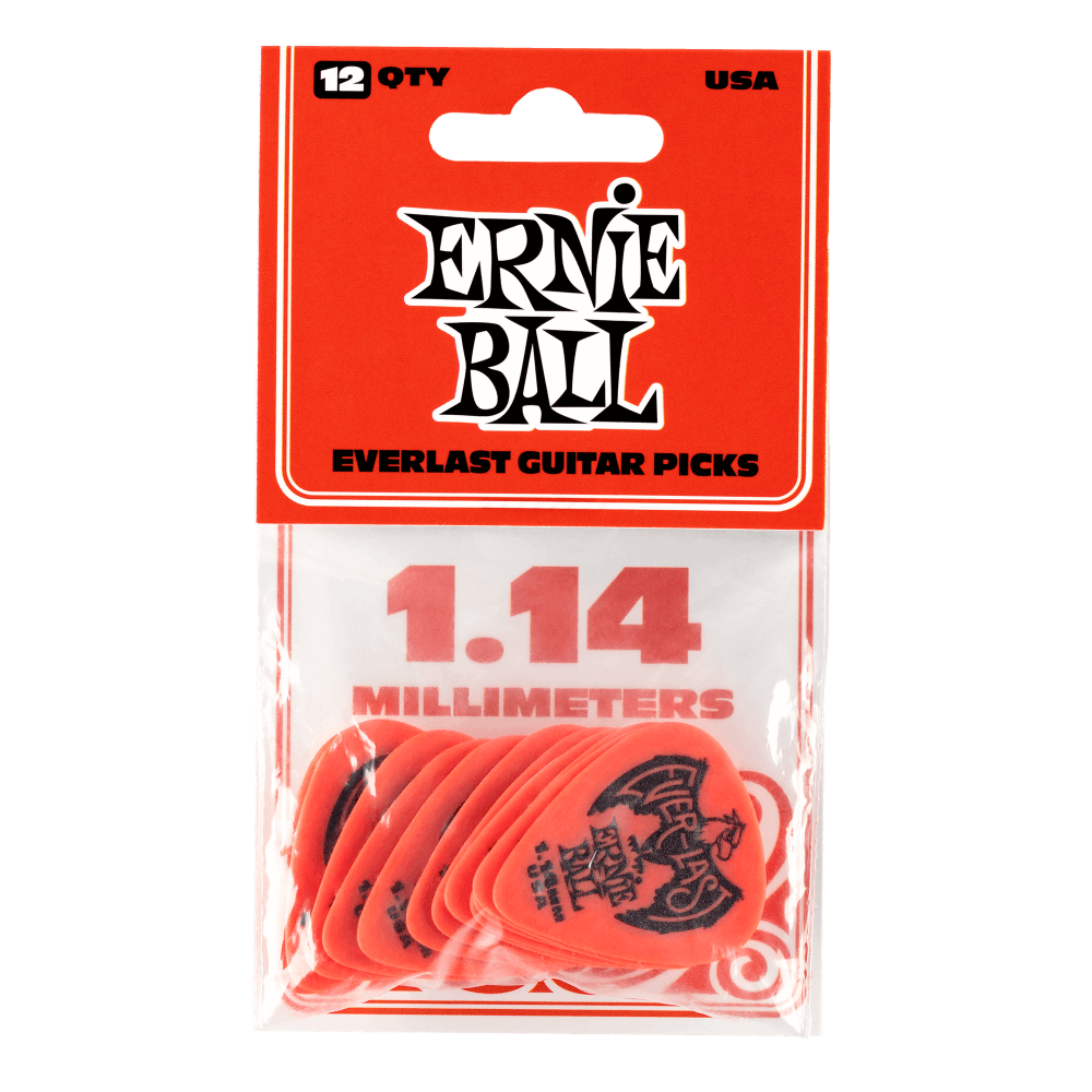 Ernie Ball Everlast Picks - 1.14mm Red - 12 Pack