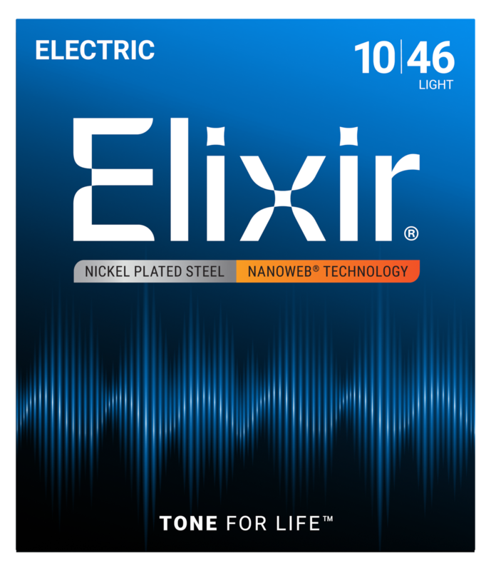 Elixir Electric Guitar Strings, NANOWEB, Light (.010-.046)