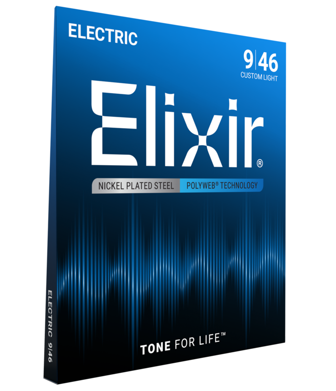 Elixir Electric Guitar Strings, POLYWEB, Custom Light (.009-.046)