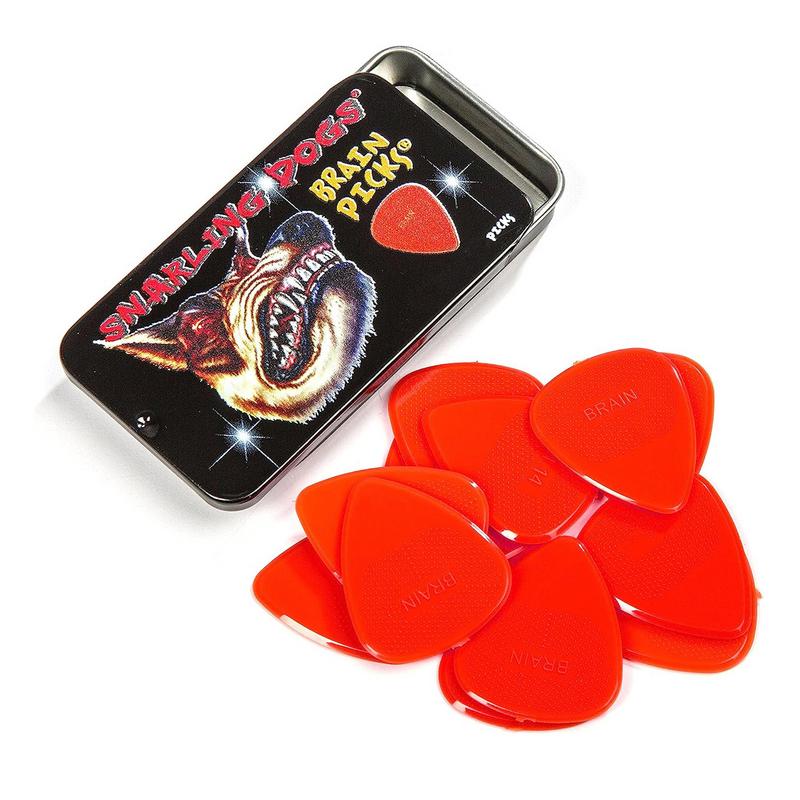D'Andrea Snarling Dog Brain Picks, Red, .73mm, 12-Piece Tin Box