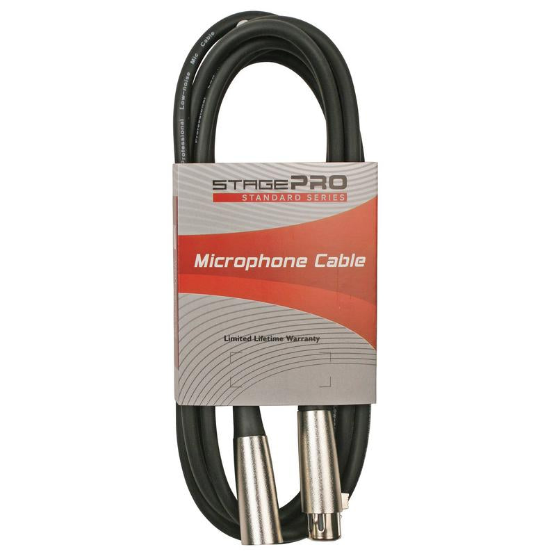 StagePro Cable, Microphone 10′ XLR M to F Std Series