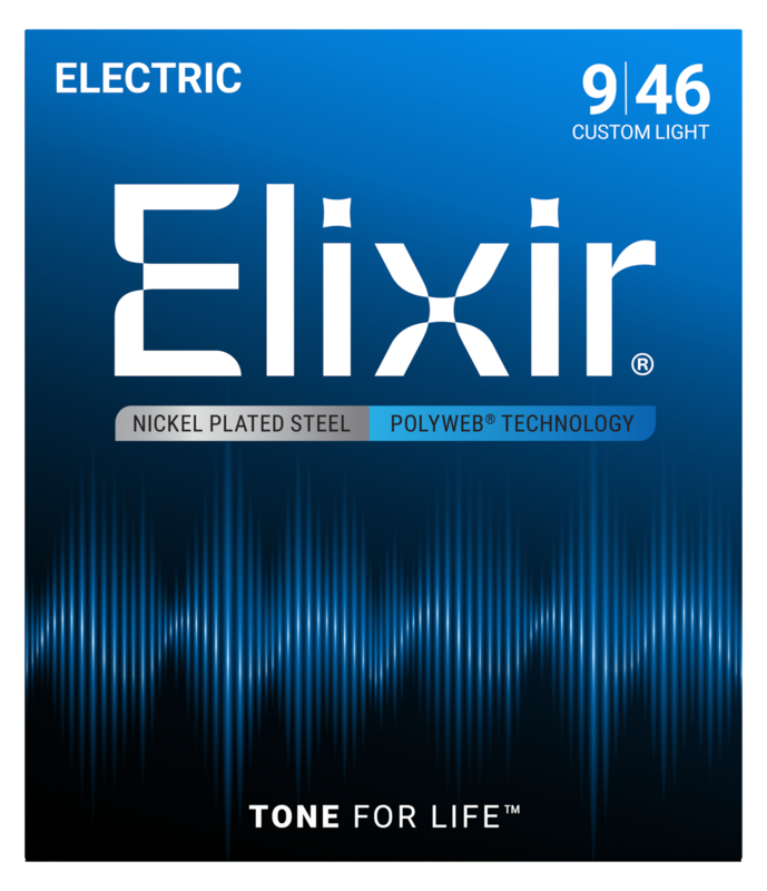 Elixir Electric Guitar Strings, POLYWEB, Custom Light (.009-.046)