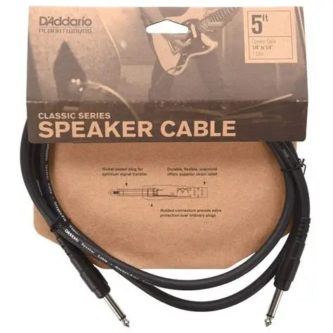 D'Addario Classic Series 1/4" Speaker Cable 1/4" to 1/4" - 5ft.
