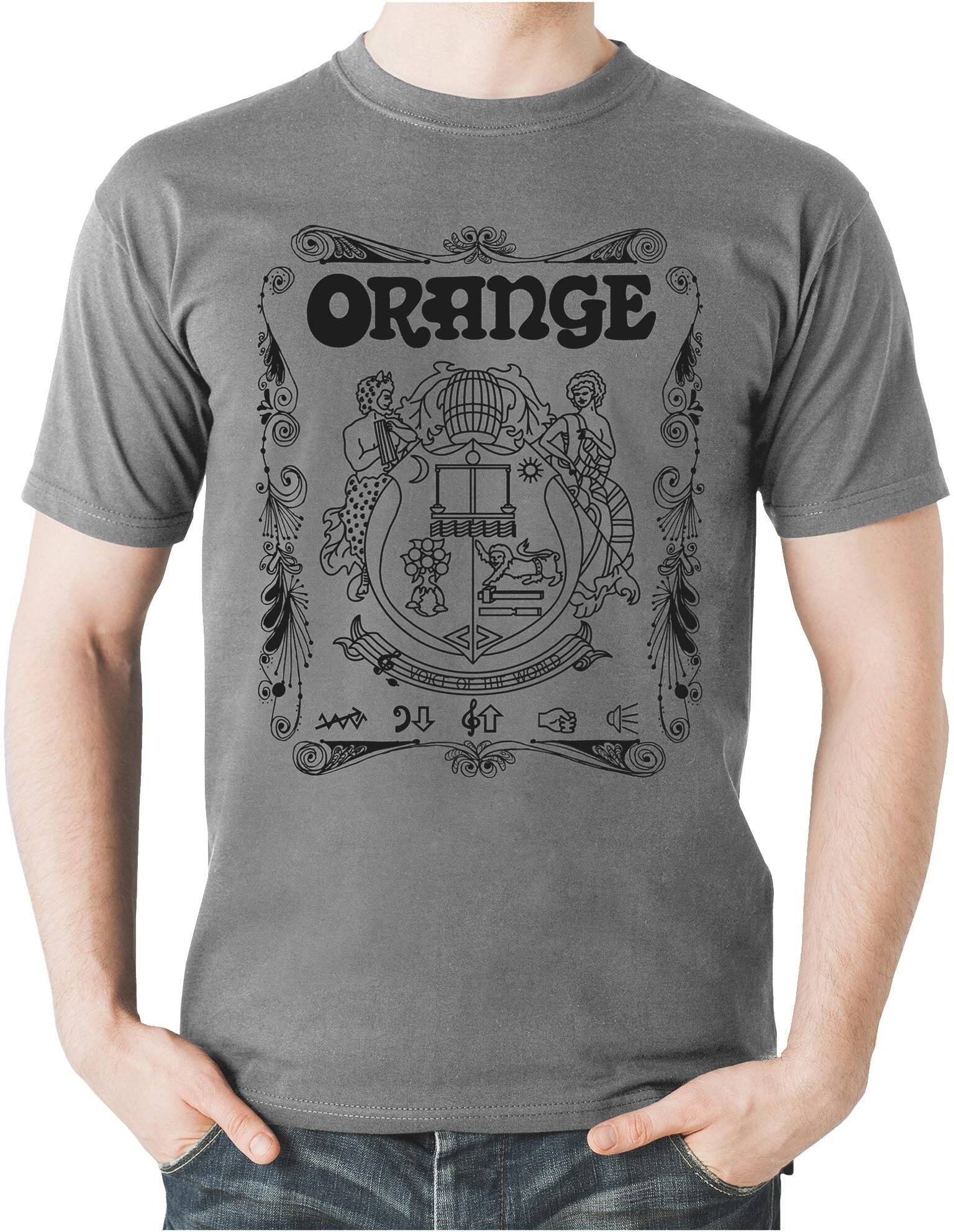 Orange Crest T-Shirt-Grey-Size L