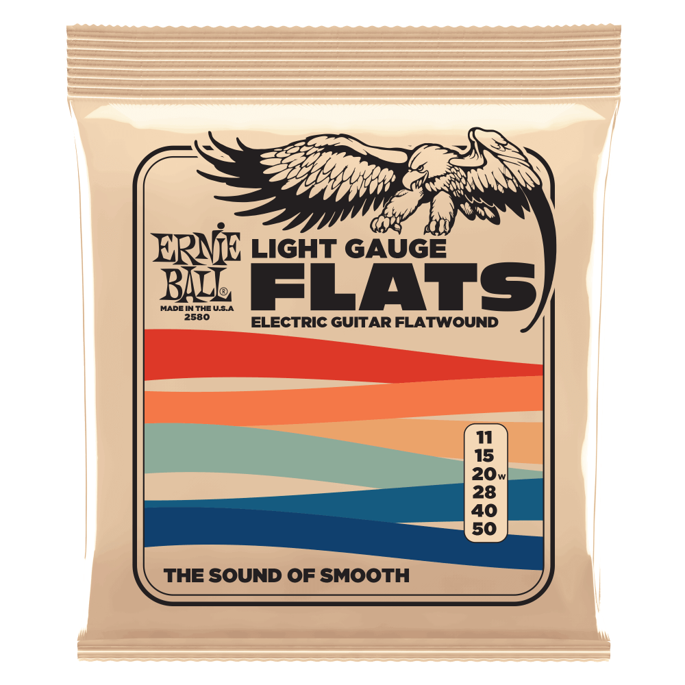 Light Stainless Steel Flatwound Electric Guitar Strings - 11-50 Gauge