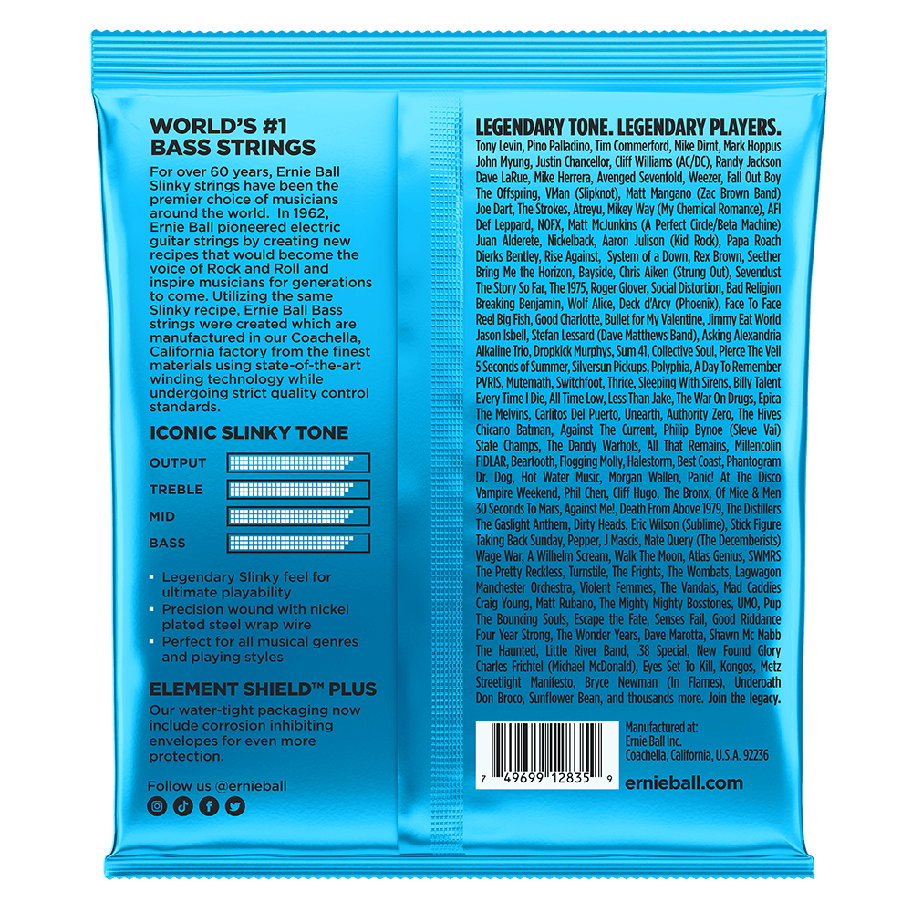 Ernie Ball Extra Slinky Nickel Wound Electric Bass Strings 40-95 Gauge