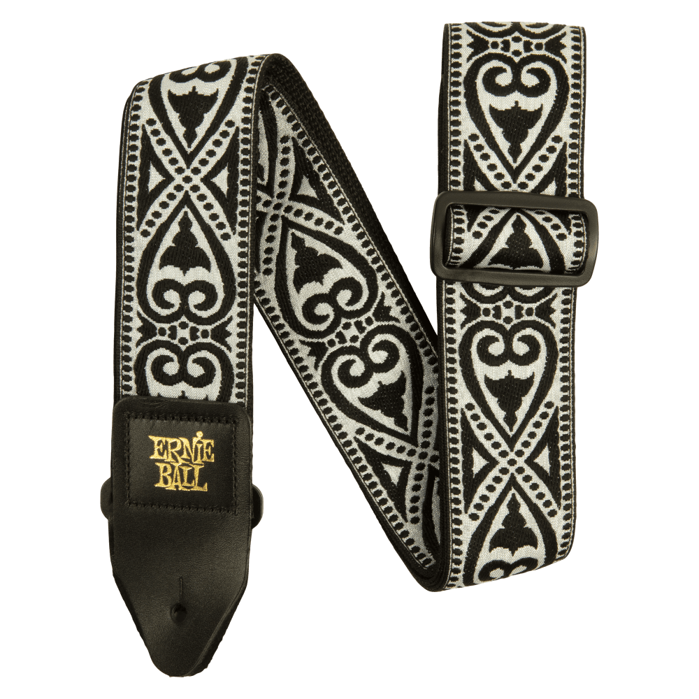 Ernie Ball Classic Jacquard Guitar Strap/Bass Strap - Black Heart