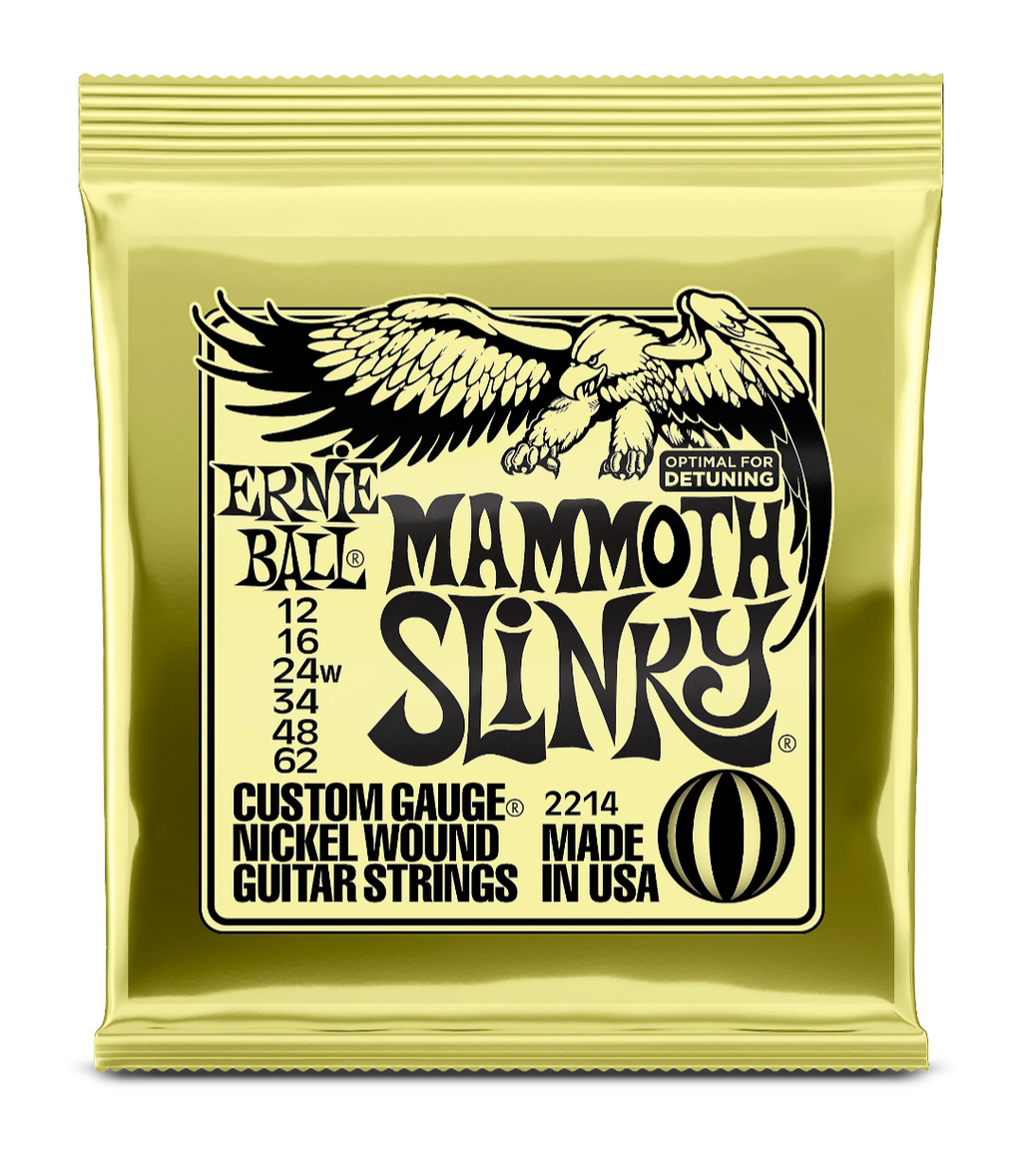 Ernie Ball Mammoth Slinky Nickel Wound Electric Guitar Strings, Gauge 12 - 62
