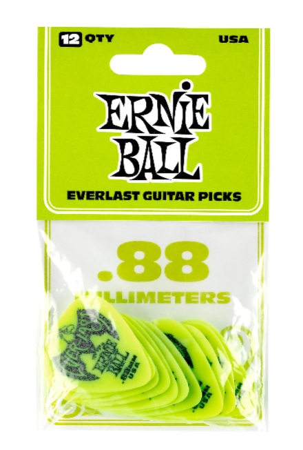 Ernie Ball Everlast Delrin Picks 12 Pack .88 mm