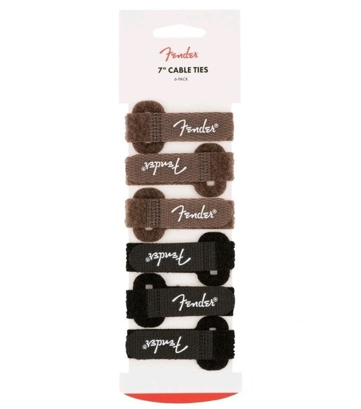 Fender Cable Ties 7", Black/Brown