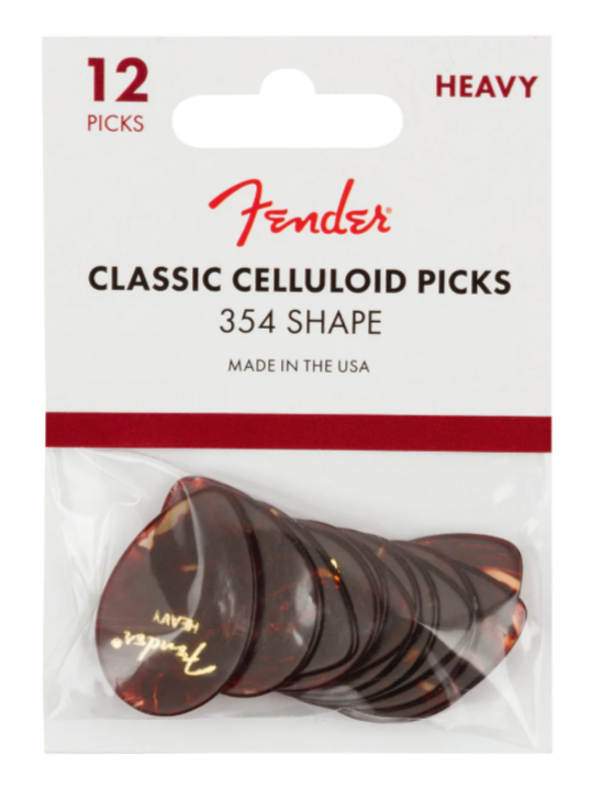 Fender Classic Celluloid Picks, 354 Shape - 12 Pack