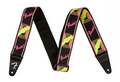 Fender Neon Monogrammed Strap with yellow and pink design