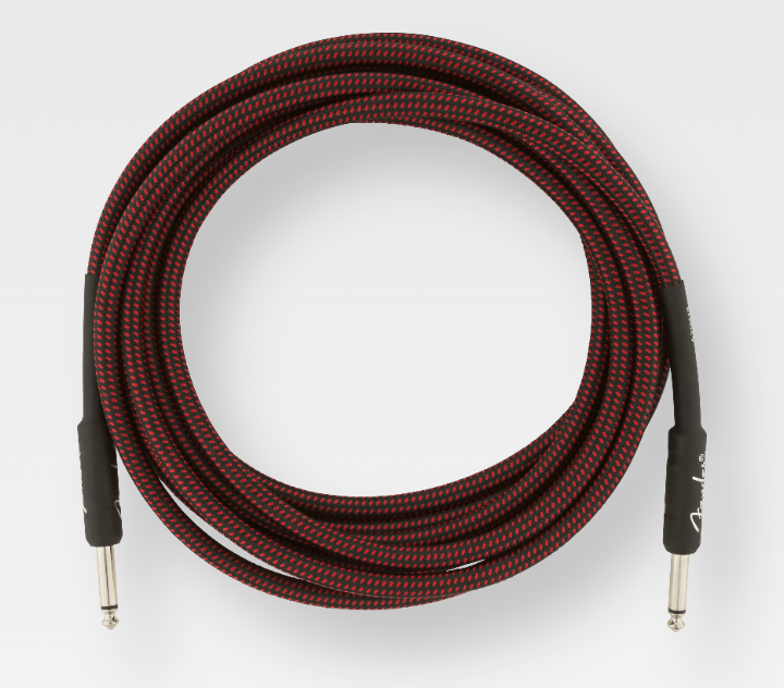 Fender Professional Series Instrument Cable, 15', Red Tweed