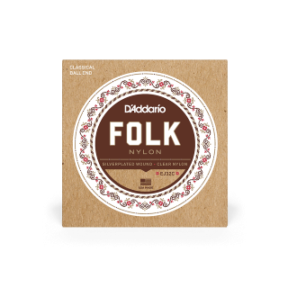 D'Addario Folk Nylon Silverplated Wound, Clear Nylon Strings